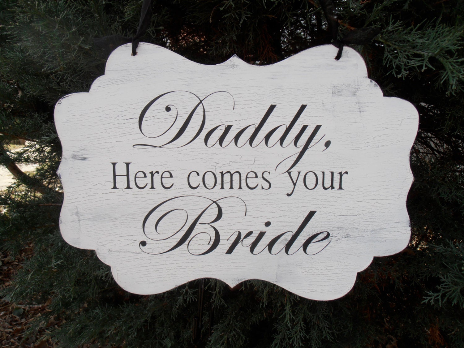Daddy Here Comes your Bride Mommy Wood Sign Decoration Rustic Chic Vintage Custom Colors Personalized