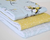 UNISEX BABY BURPCLOTHS Set of  (3) very Absorbent 100% cotton baby burp cloths with coordinating fun cotton print......very useful gift