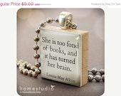 Moving Sale - ALCOTT (Books) : a pendant charm made from a Scrabble Game Tile piece