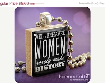 Moving Sale - HISTORY : a pendant charm made from a Scrabble Game Tile game piece