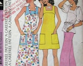 Vintage Womens Sun Dress Pattern Mini Or Long Skirt With Top circa1970s McCalls 3618 Sz 10