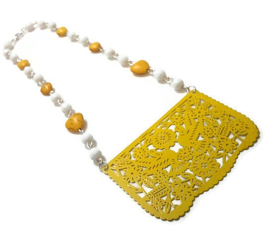 Yellow Papel Picado Necklace