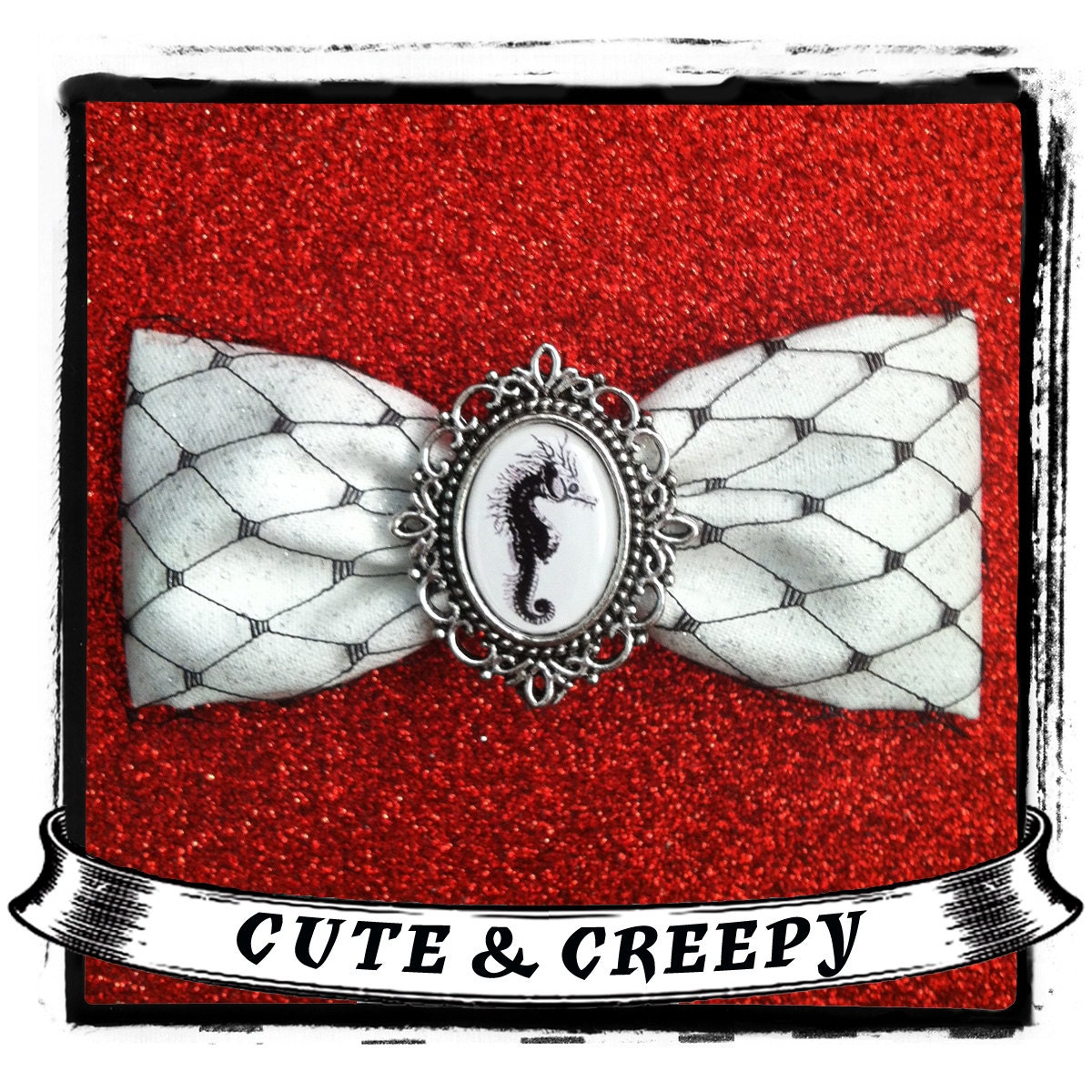 Skeleton Seahorse Hair Clip