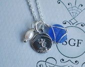 mermaid tears wax seal and eco friendly seaglass necklace