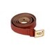 Vintage 70s PIERRE CARDIN Carmel Brown Leather and Gold Logo Buckle Slim Belt