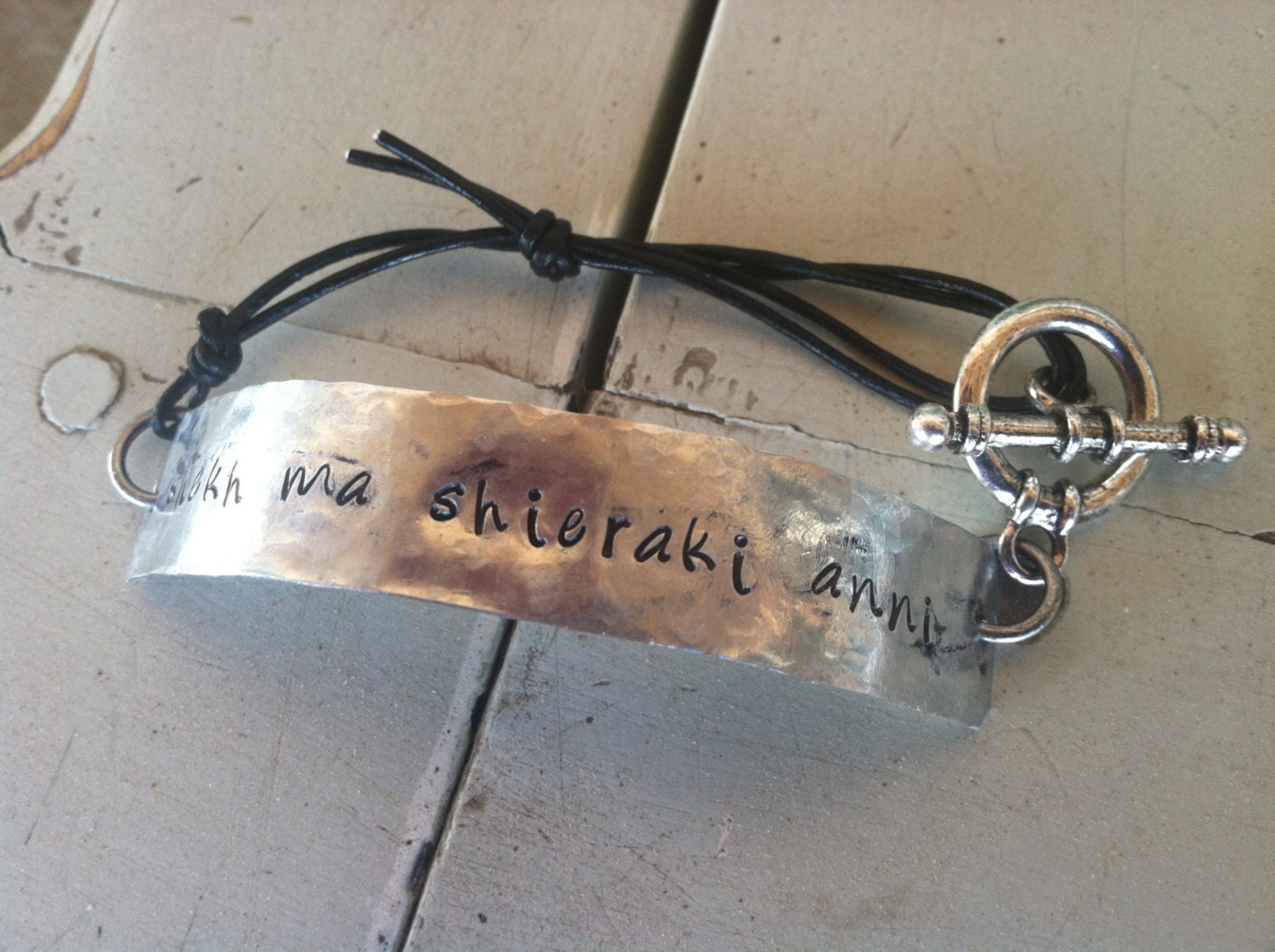 Game of Thrones inspired Bracelet Hand Hammered " my sun and stars" for your man dothraki version