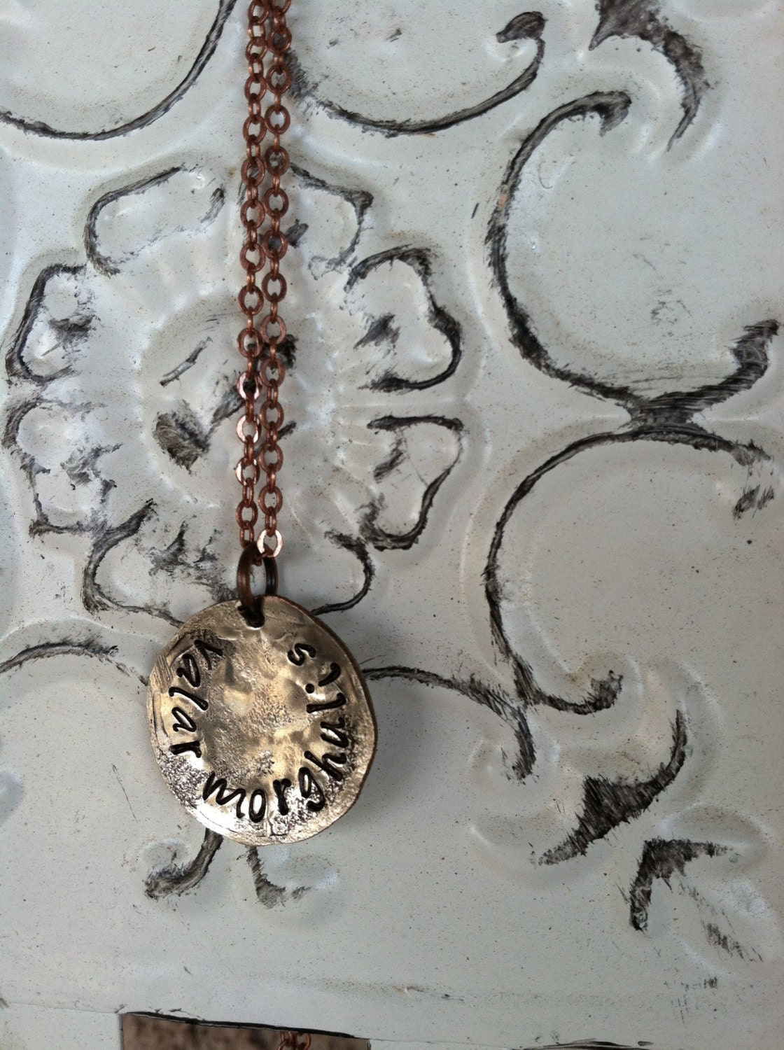 Game of Thrones inspired Necklace Hand Hammered Valar Morghulis jewelry dime version
