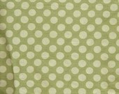 DESTASH 1/2 yd Green with Yellow Polka Dot