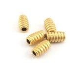 12Pcs x Spiral casting beads ,Matt gold plating.Inside hole diameter 2.7mm(1002653)