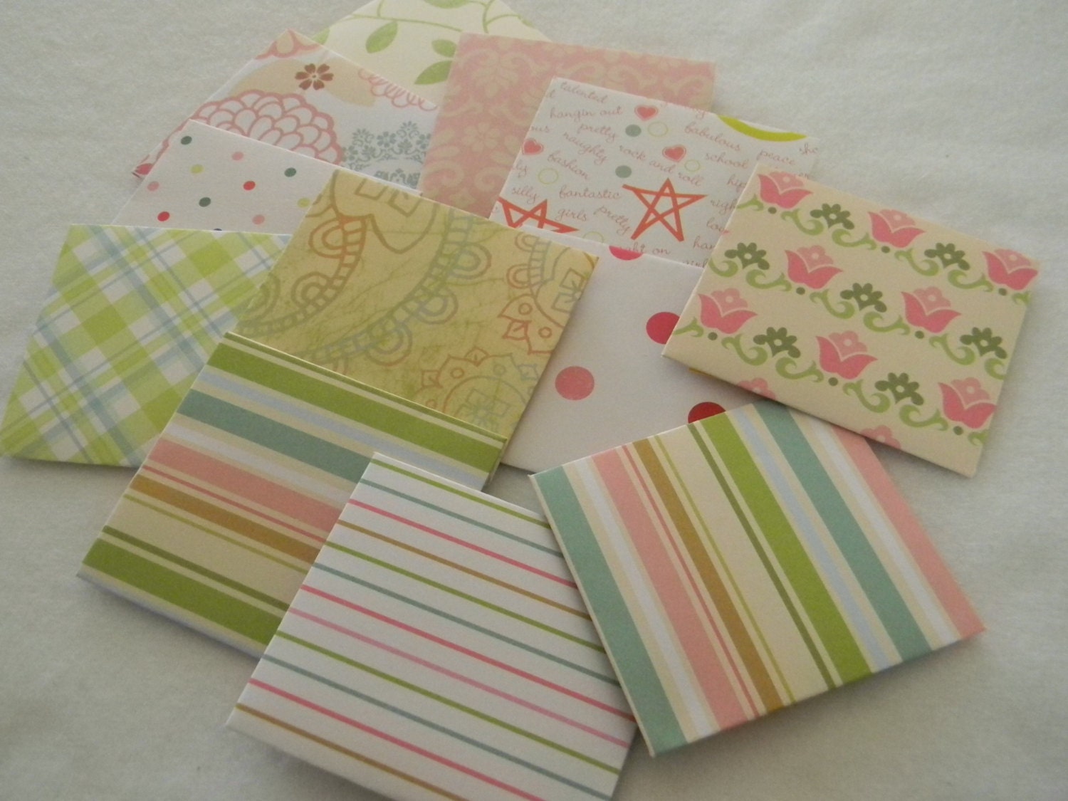 Set of 12 mini envelopes