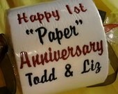 Happy 1st Paper Anniversary embroidered Toilet Paper gift