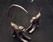 Cocktail Monkey 16g Earrings with Black Swarovski Crystals