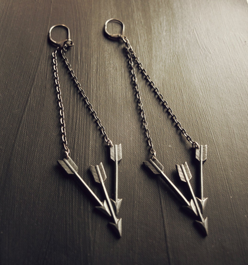 Sterling Silver Arrow Chandelier Earrings