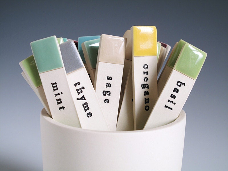 SECONDS: single herb garden labels.