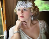 Flapper Style Rhinestone And Vintage Lace Headband
