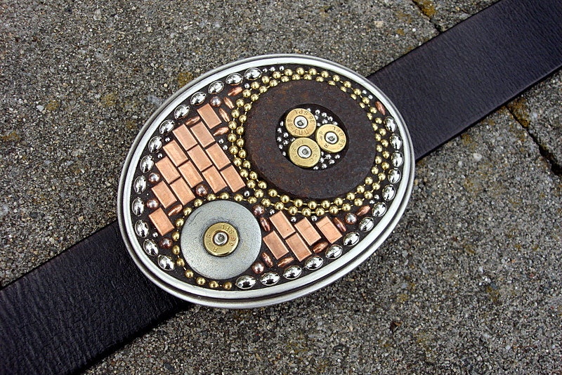 GRAVITY-Mosaic Belt Buckle-OOAK metal industrial style  belt buckle