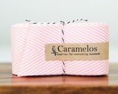 3 Yards of Pink and White Chevron Stripe Twill ribbon