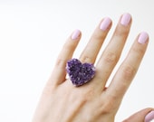 Amethyst heart Ring - Gold