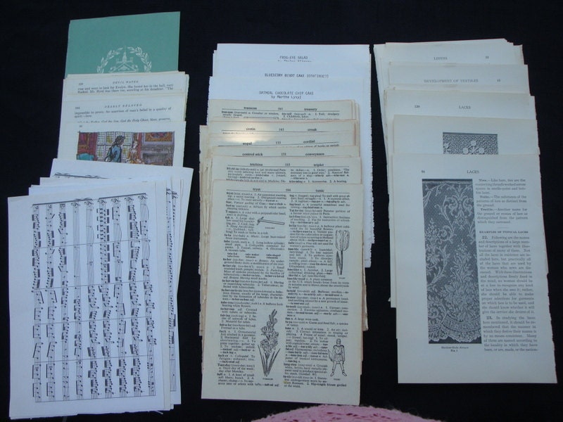 Ephemera Paper Lot-Lrg 100 Pgs-Vintage Paper-Altered Art-Mixed Media-Collage-Art Journals-ATC's-Resin Jewelry-Art Projects