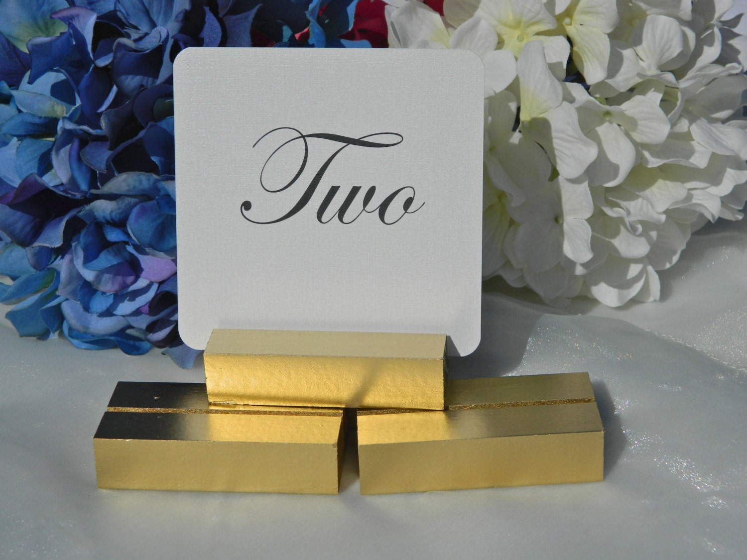 Gold Wood Table Number Holders- Set of 25