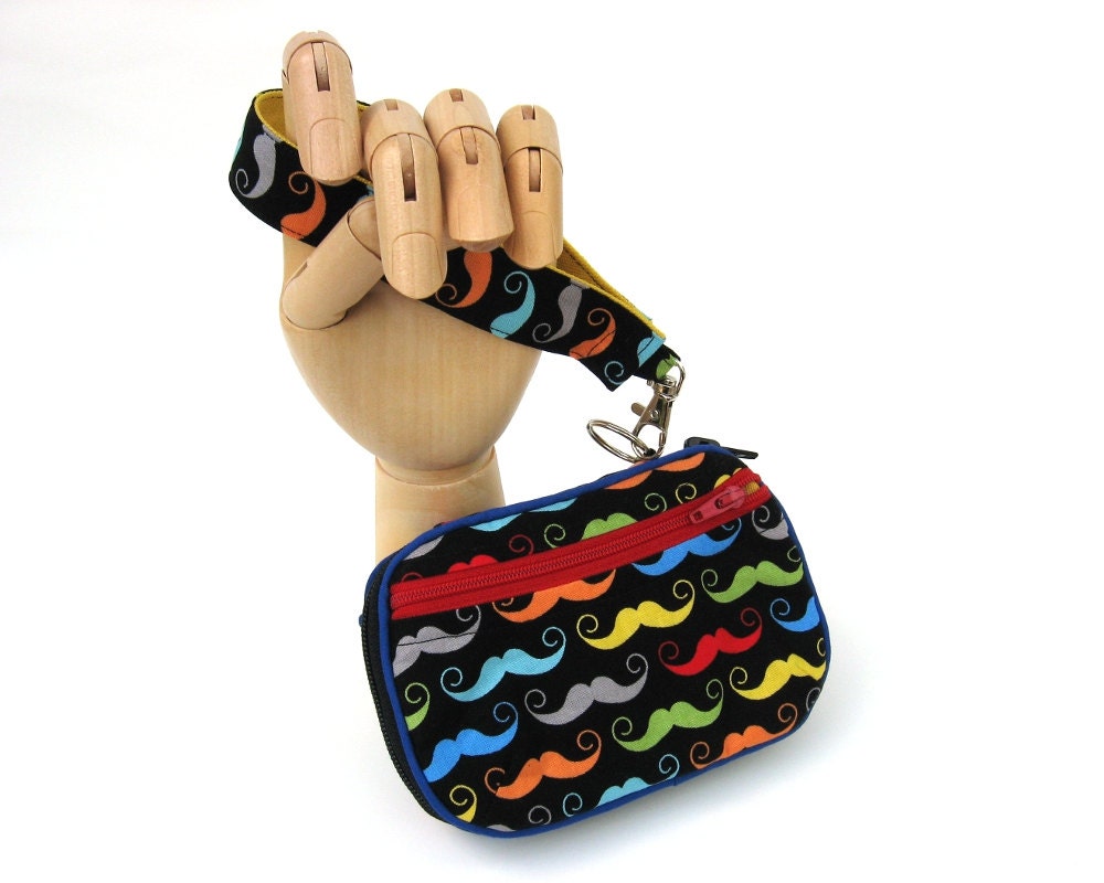 Mustaches Zip Around Wristlet Wallet Ready to Ship