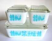 Vintage Pyrex Butterprint Refrigerator Dish Set