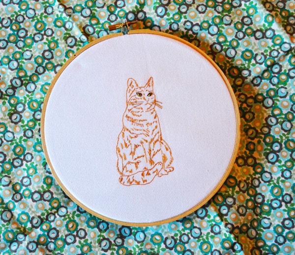 Hand embroidery pattern PDF "Stitch Kitty"