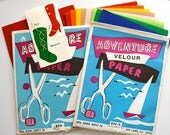 1960's Adventure Velour Paper for Crafting - Red and Assorted Colors - 31 Sheets 8"x10"