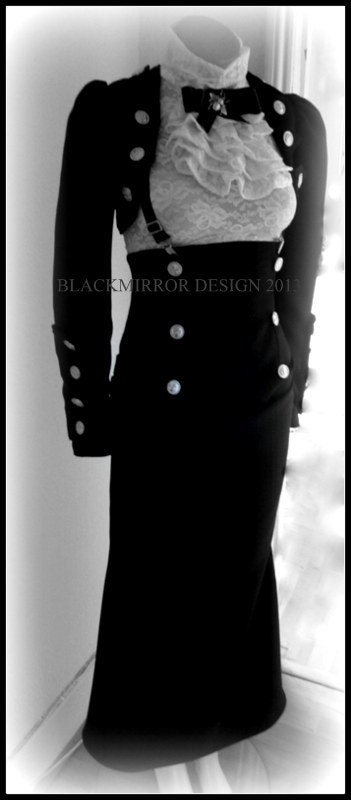 Long Edwardian style high waisted skirt