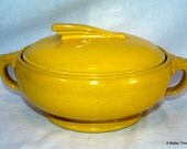 Hall China Sundial Casserole Bright Yellow Deco style