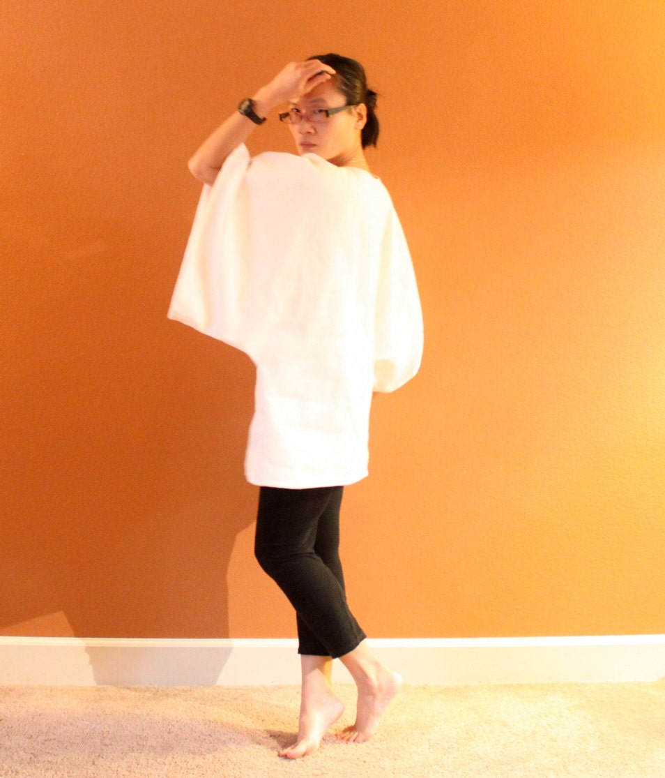 oversize heavy linen wide kimono sleeve top made to fit listing