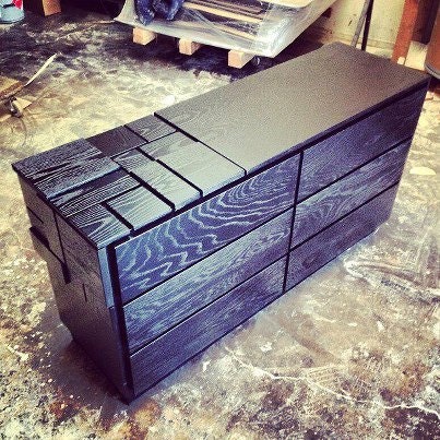 MSTRF // Abaci Series Dresser // Oak with Black Lacquer // 6 Drawers