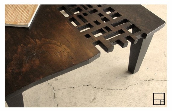 MSTRF // AD Block Rustic Coffee Table // Dark Walnut-Espresso Finish // 30 x 30 Square // Sale