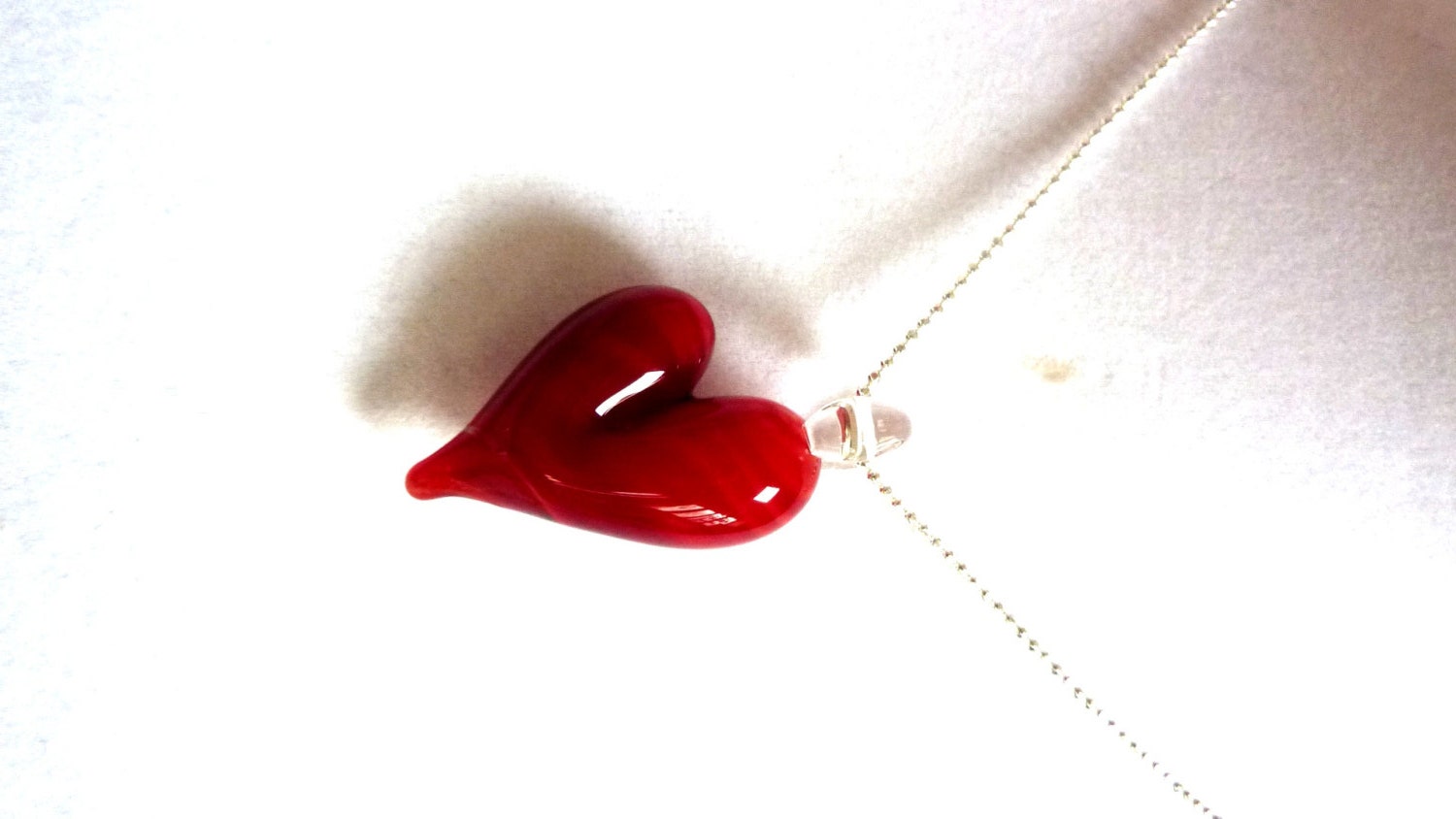Red Heart Pendant Necklace Red Heart Necklace by Elegencebyelaine
