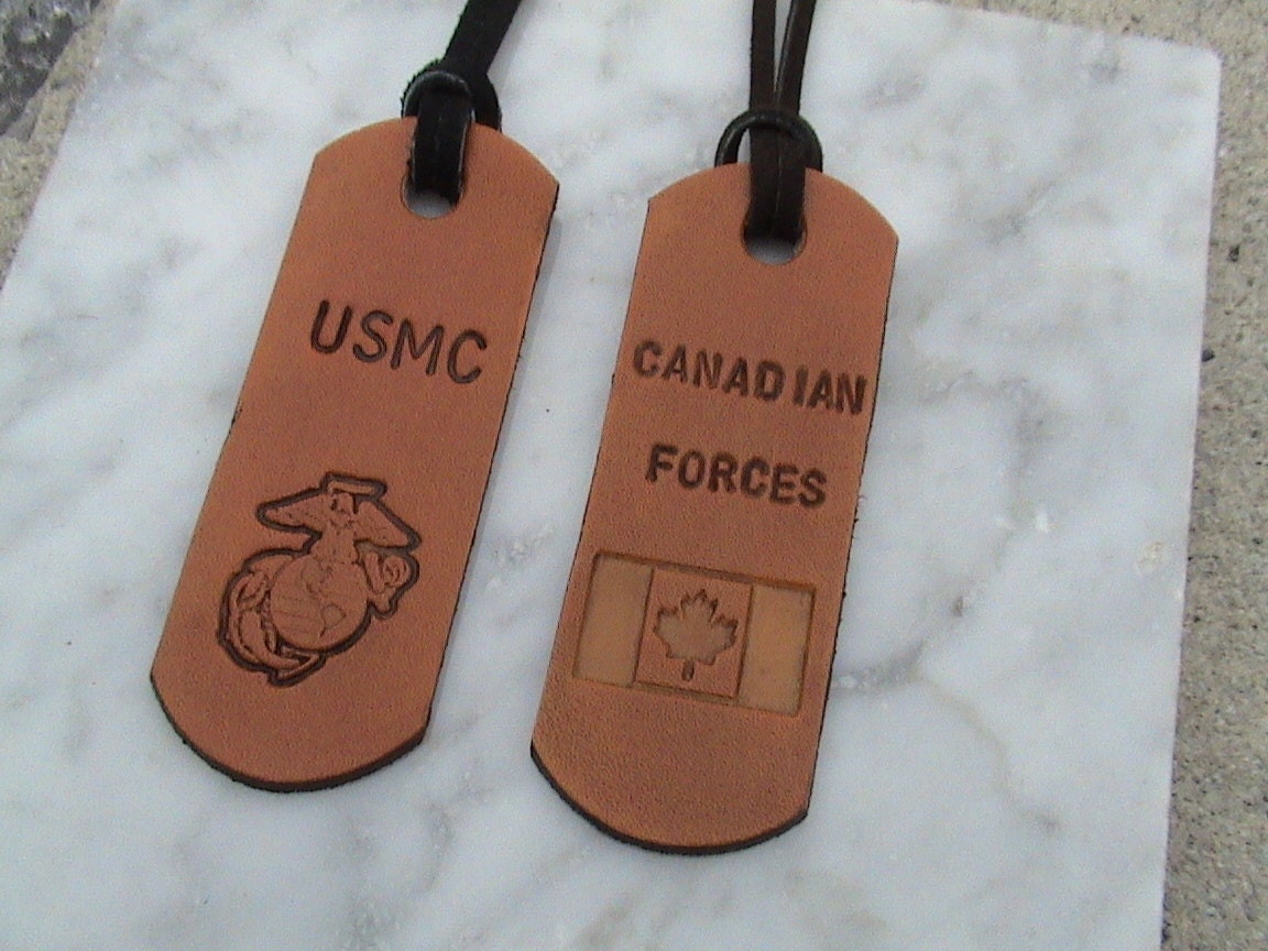 Military, Police and Firefighter - custom leather luggage tag