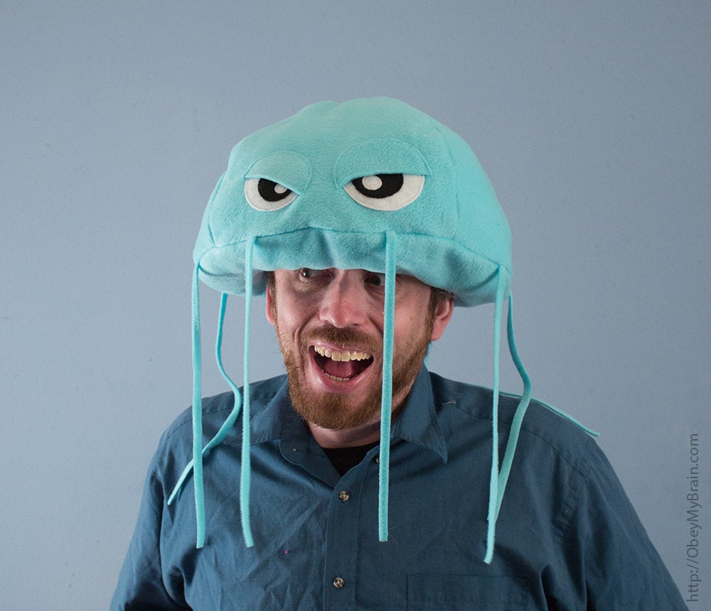 Jellyfish Hat Plush Fleece - Light Turquoise