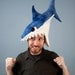 Fleece Shark Hat Blue Tie-Dye CHOMP CHOMP CHOMP