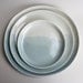 7.5" plate, 10" plate, 11.5" serving platter, in ocean wave ivory/blue