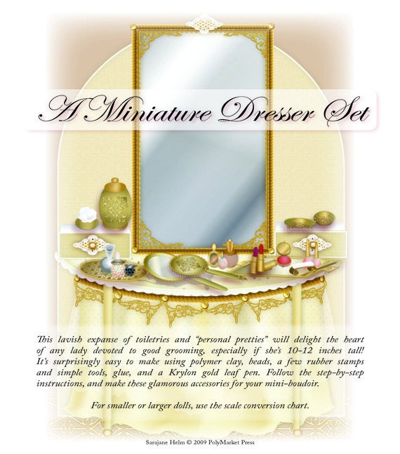 Miniature Vanity Set For Fashion Dolls Tutorial PDF