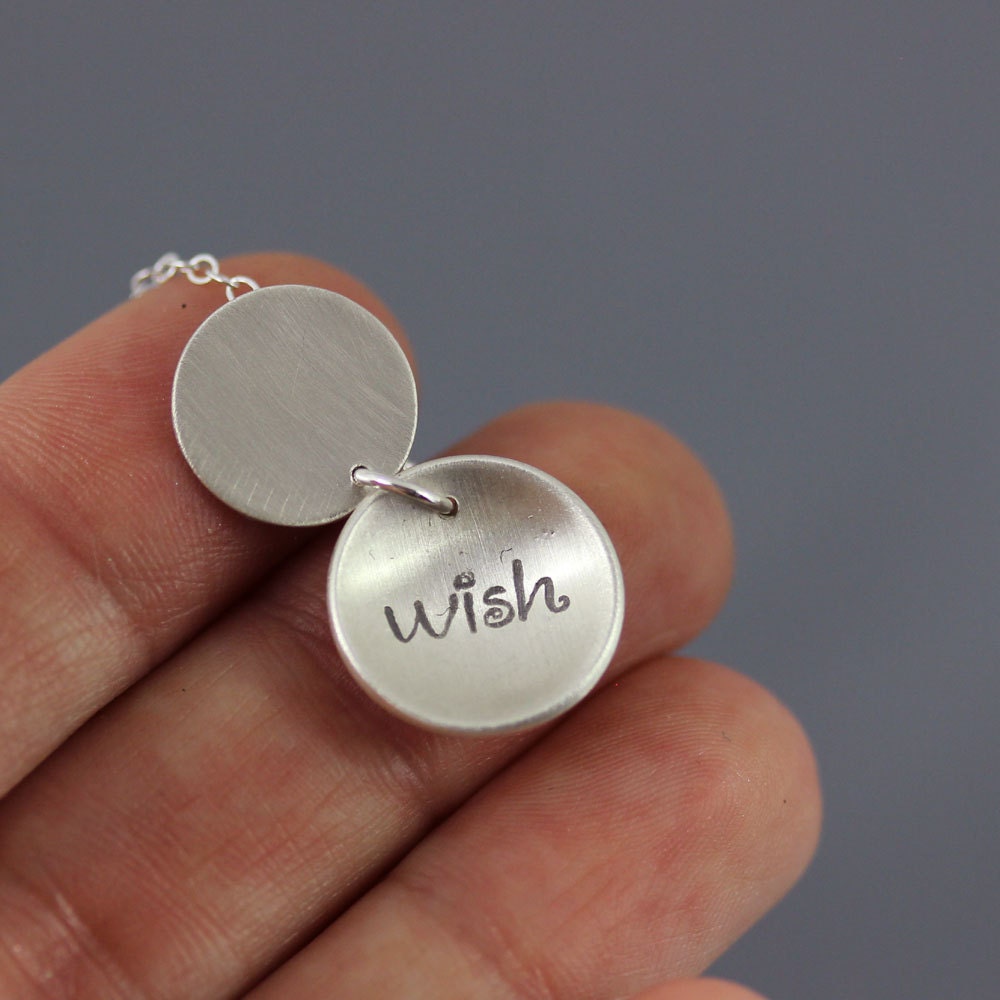 Locket Style Dandelion Wish Necklace - Etched Silver