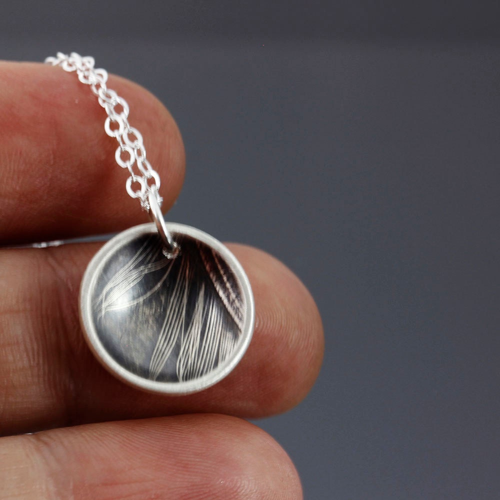 Feather Fragment Necklace -  Sterling Silver Pendant