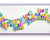 Polymer clay Color Block Pillow Bead Set