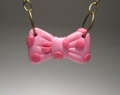 Bubblegum Pink Bow Necklace