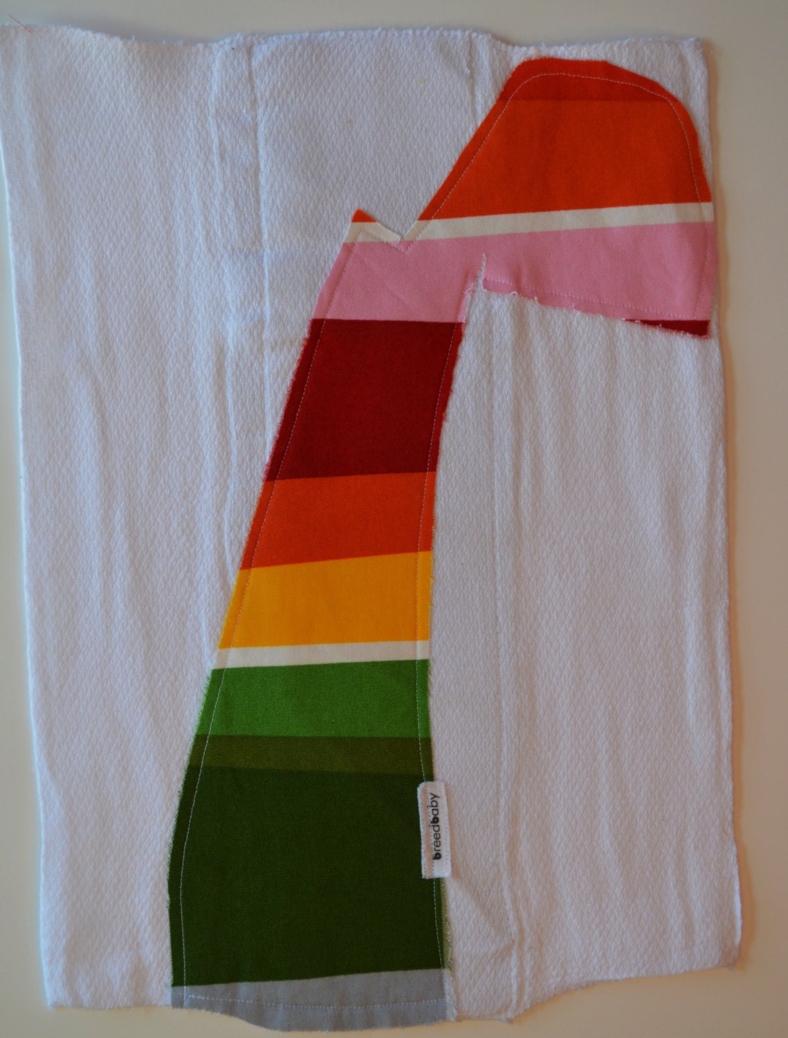 SALE ITEM- Burp Cloth with Abstract Image in BLOCK Stripe Pattern