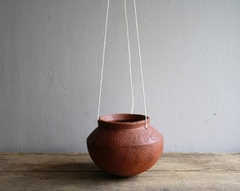 hanging clay pottery planter