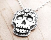 Day of the Dead necklace sugar skull Día de los Muertos jewelry calaveras pendant - Made to order