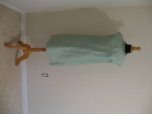 vintage 1960s Mint Green Silk Dupioni Dress Medium