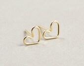 Heart Studs, Gold Heart Earrings, Silver Heart Posts, Rose Gold Heart Studs