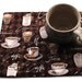 Quilted Mug Rug Coffee Brown Mini Placemat Snack Mat
