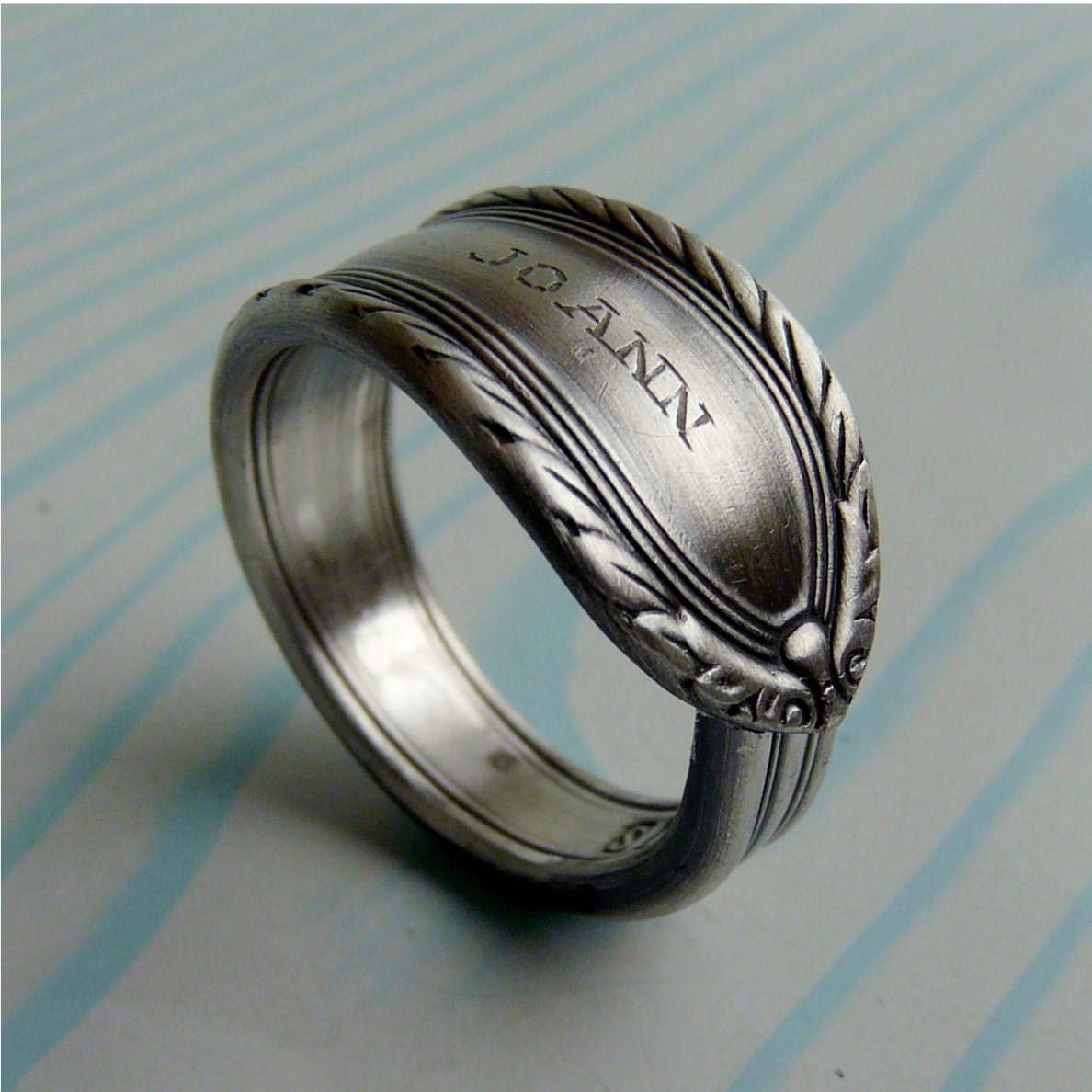 Spoon Ring Engraved Joann Choose Your Size Silverware Jewelry Spoon Jewelry